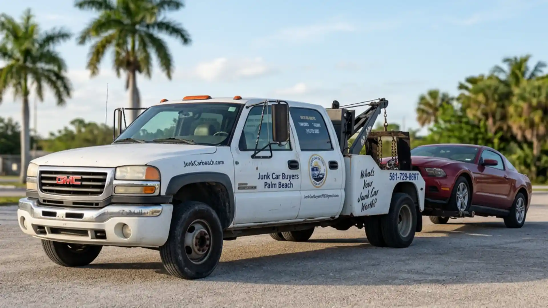 Photo-based illustration of a vehicle scene for Cash for Junk Cars.